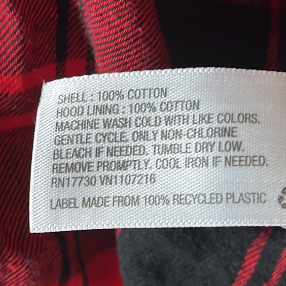 Original Use Men’s dynamic red plaid hooded flannel shirt shacket size M… - Picture 4 of 6
